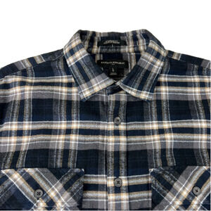 Men's Banana Republic Factory Blue Flannel Shirt